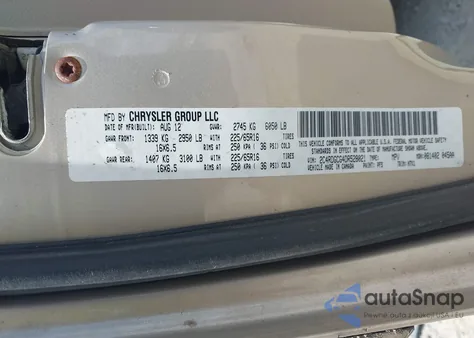 2013 Dodge Grand Caravan Sxt из США, поврежденный, VIN 2C4RDGCG4DR528021